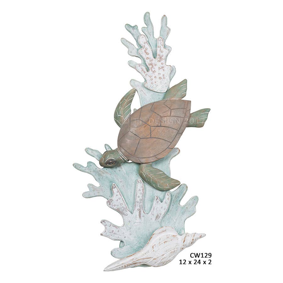 Turtle on Reef Facing Left Wall Art