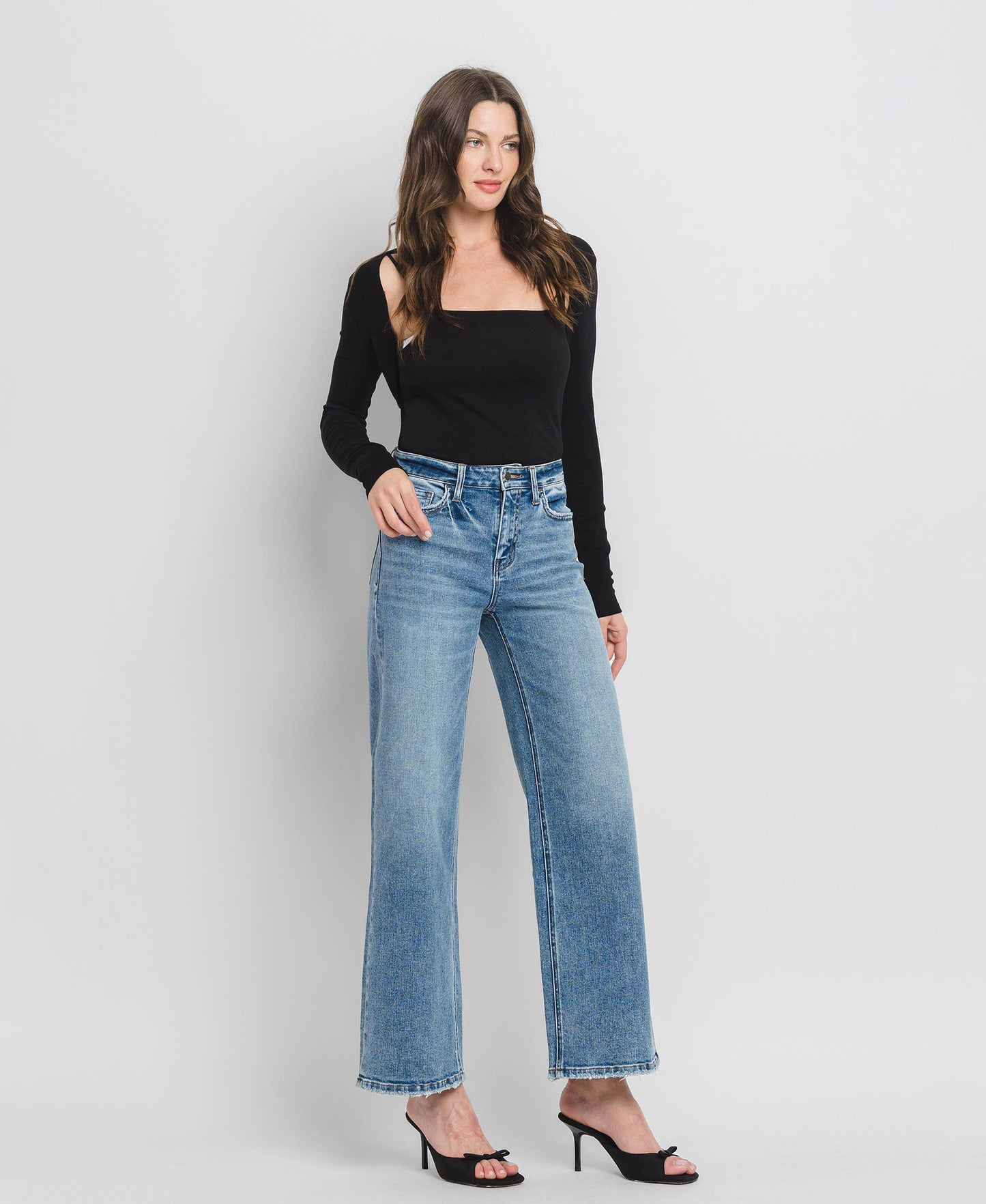 HIGH RISE WIDE LEG JEANS F5610