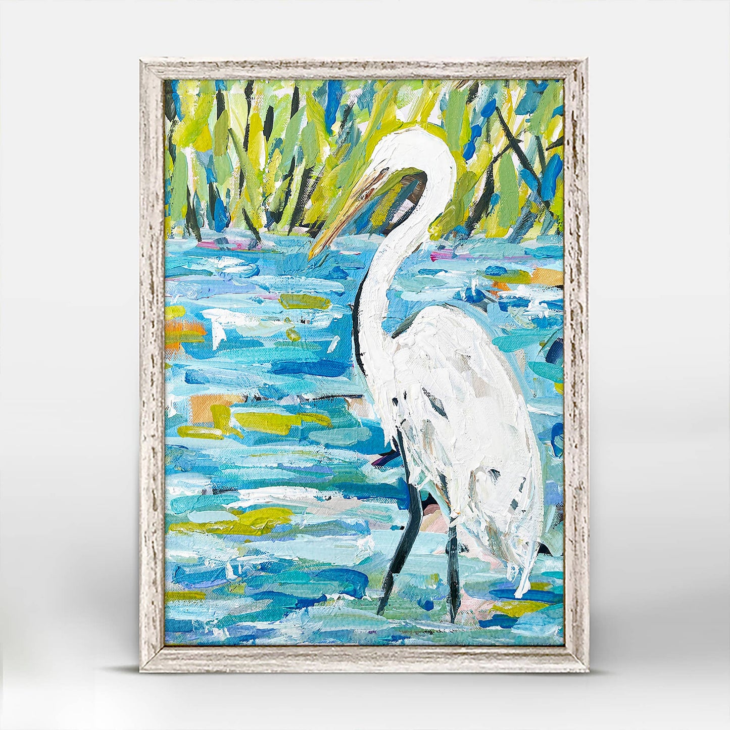 Abstract Egret Canvas