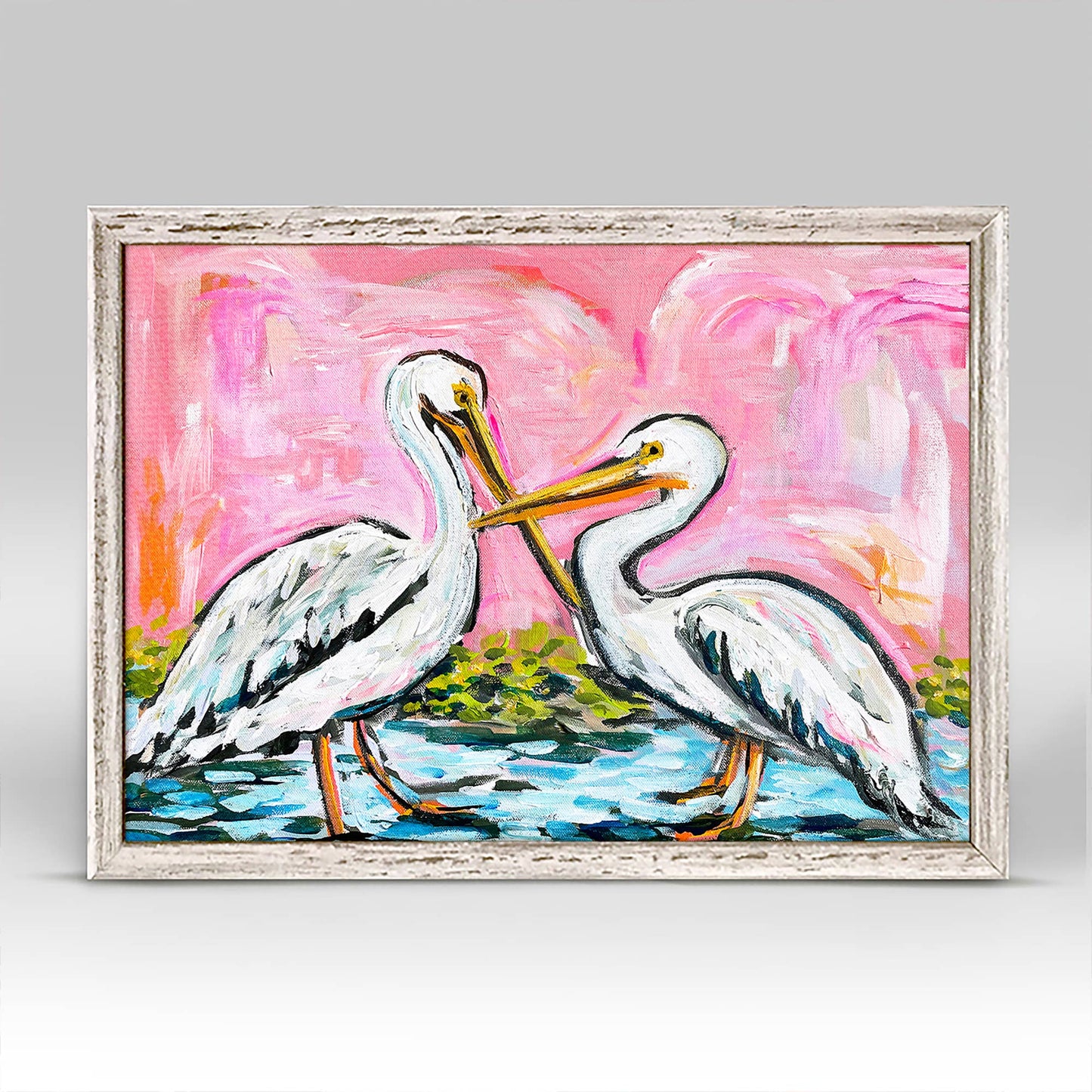 Pelicans At Golden Hour Canvas