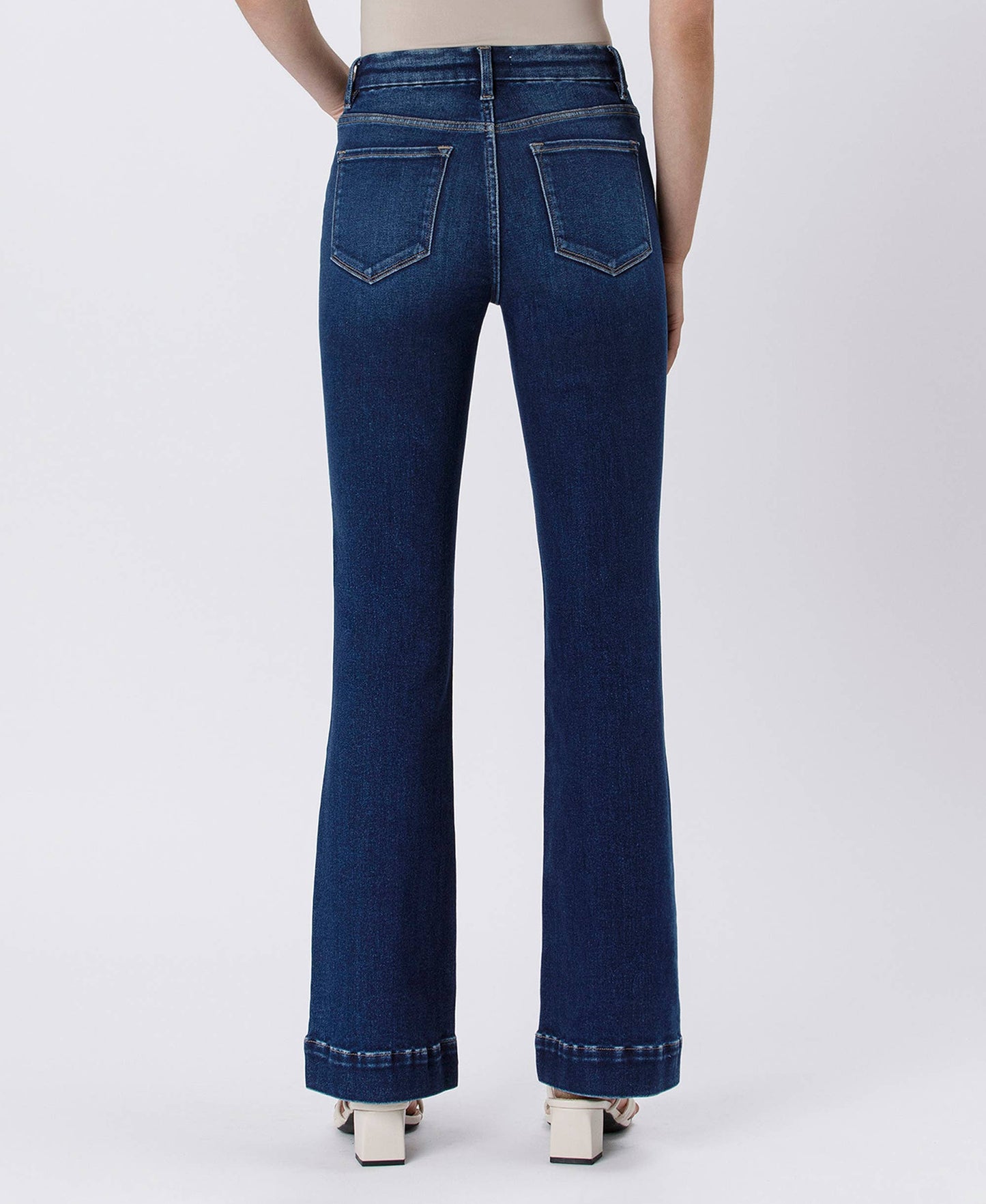 HIGH RISE TROUSER HEM BOOTCUT JEANS F5865