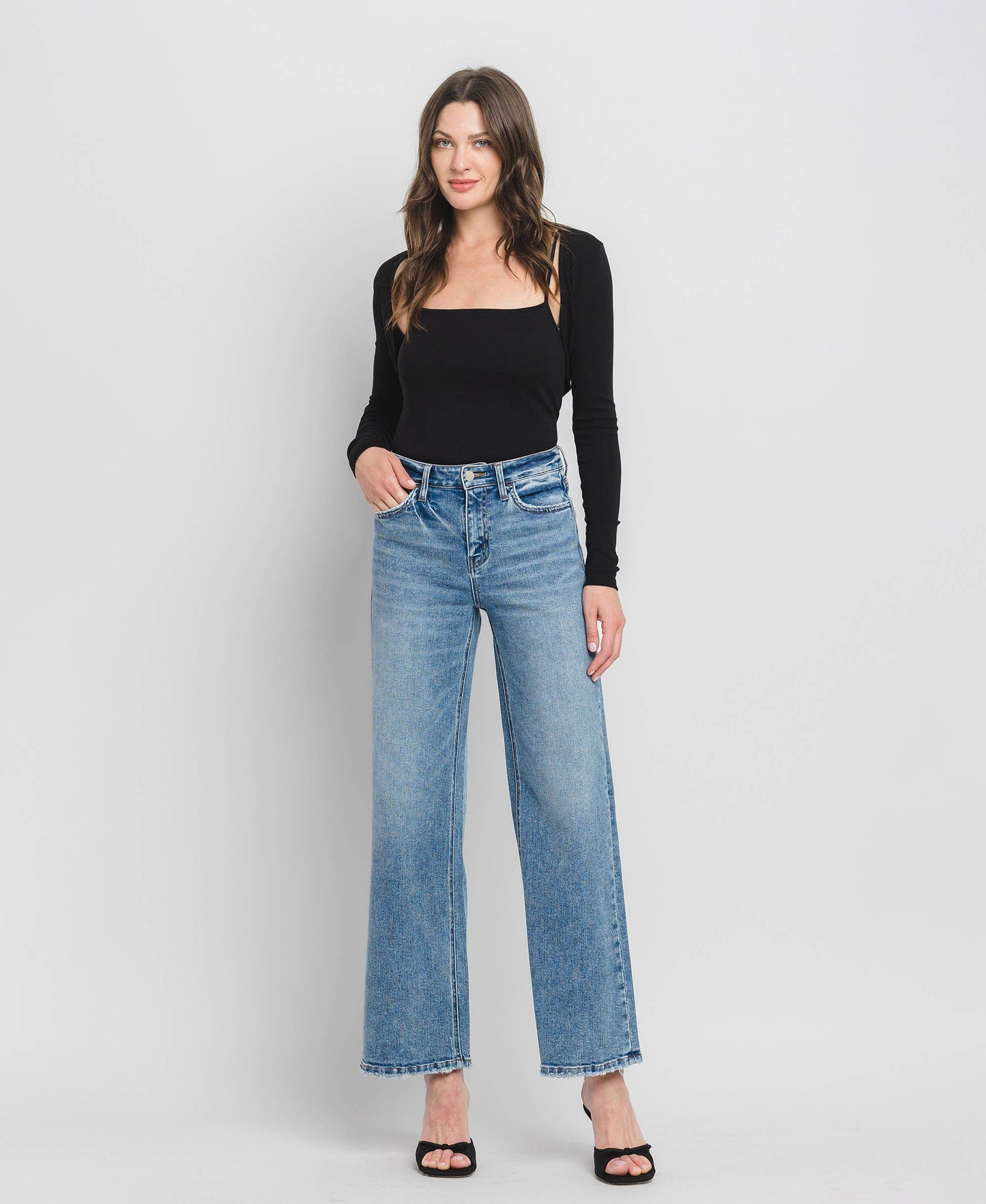 HIGH RISE WIDE LEG JEANS F5610
