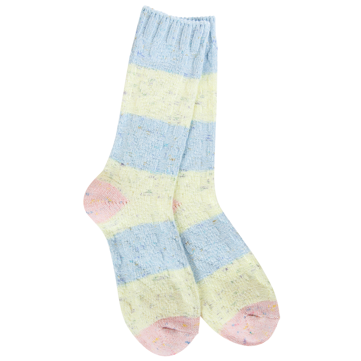 Light Weight Cable Crew OS Blue/Yellow/Pink