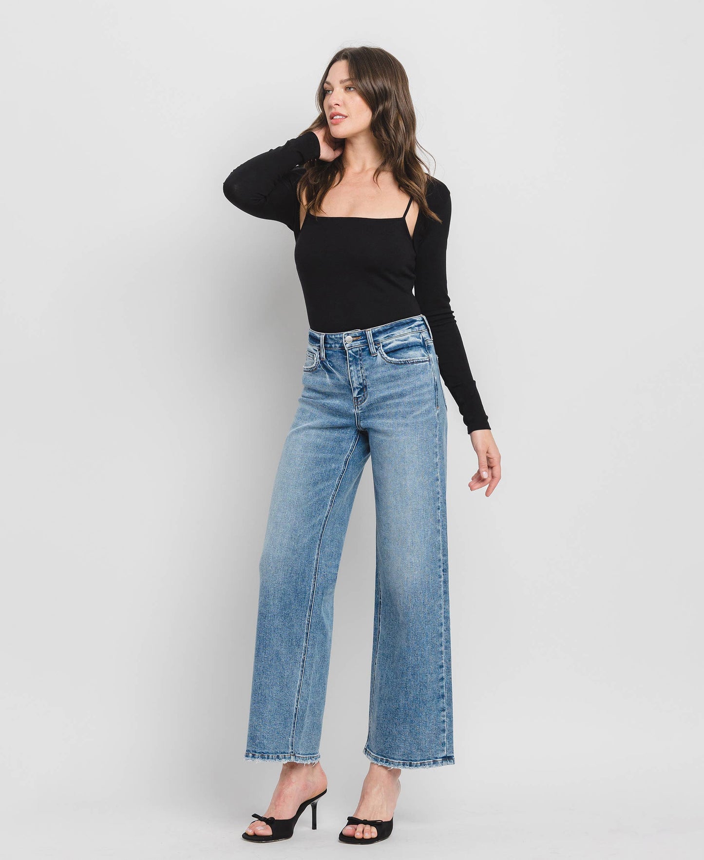 HIGH RISE WIDE LEG JEANS F5610