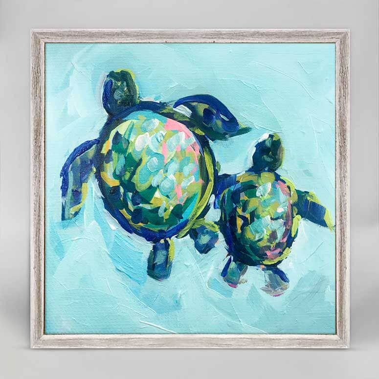 Two Turtles Swimming Canvas