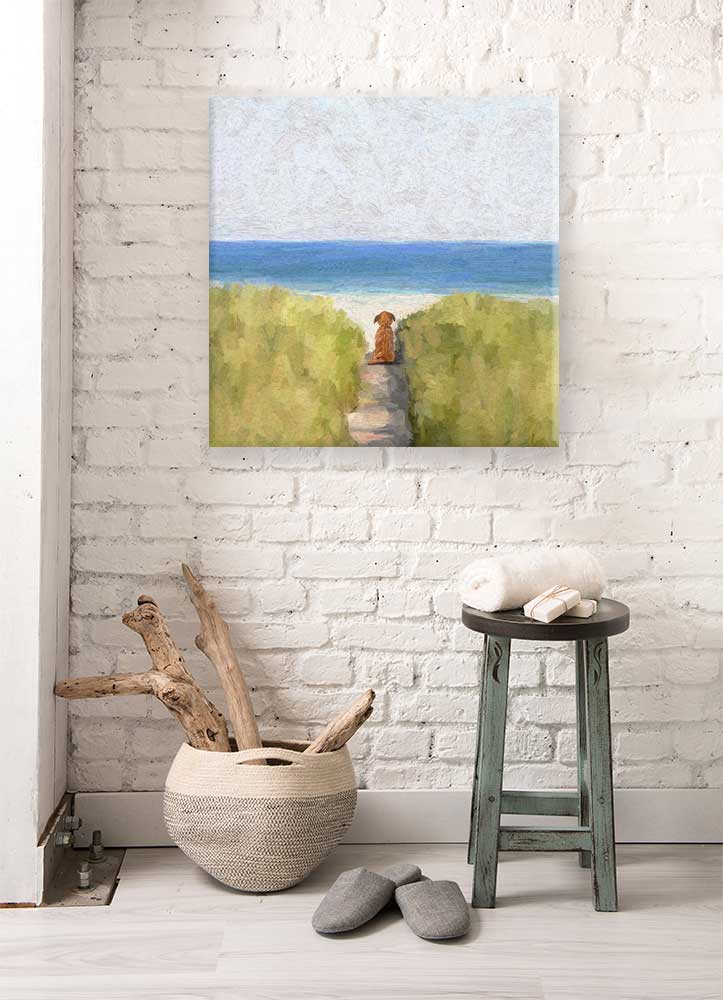 A Quiet Day At The Beach Stretched Canvas