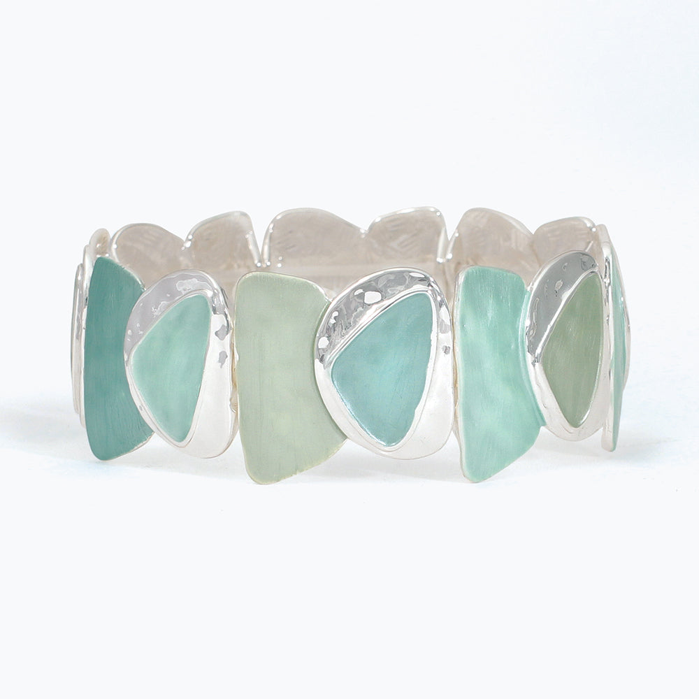 Bracelet-Mint Enamel in Silver