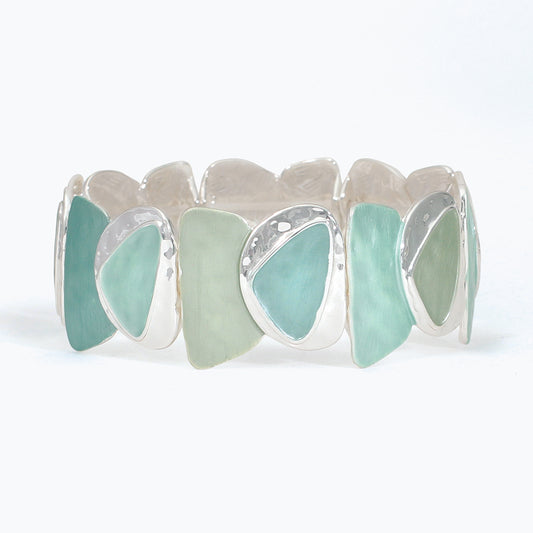 Bracelet-Mint Enamel in Silver