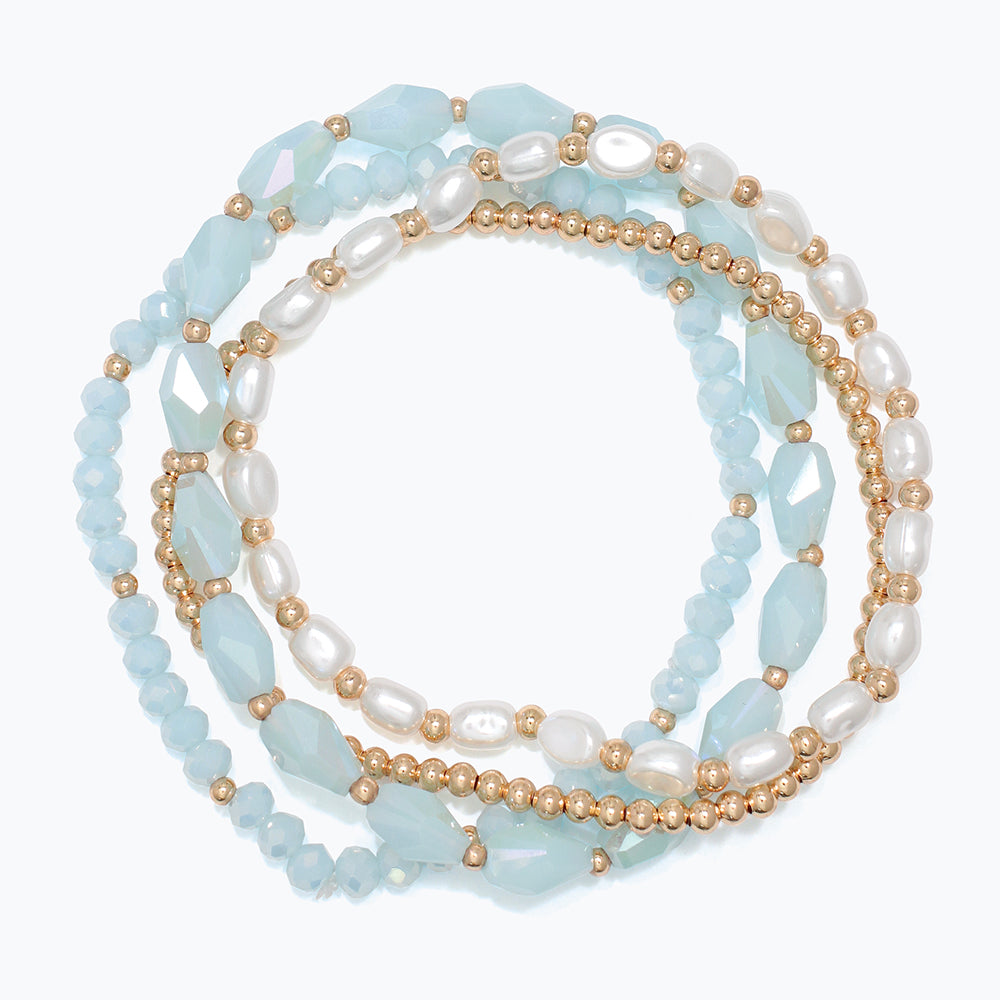 Bracelet-Aqua Beads and Pearls