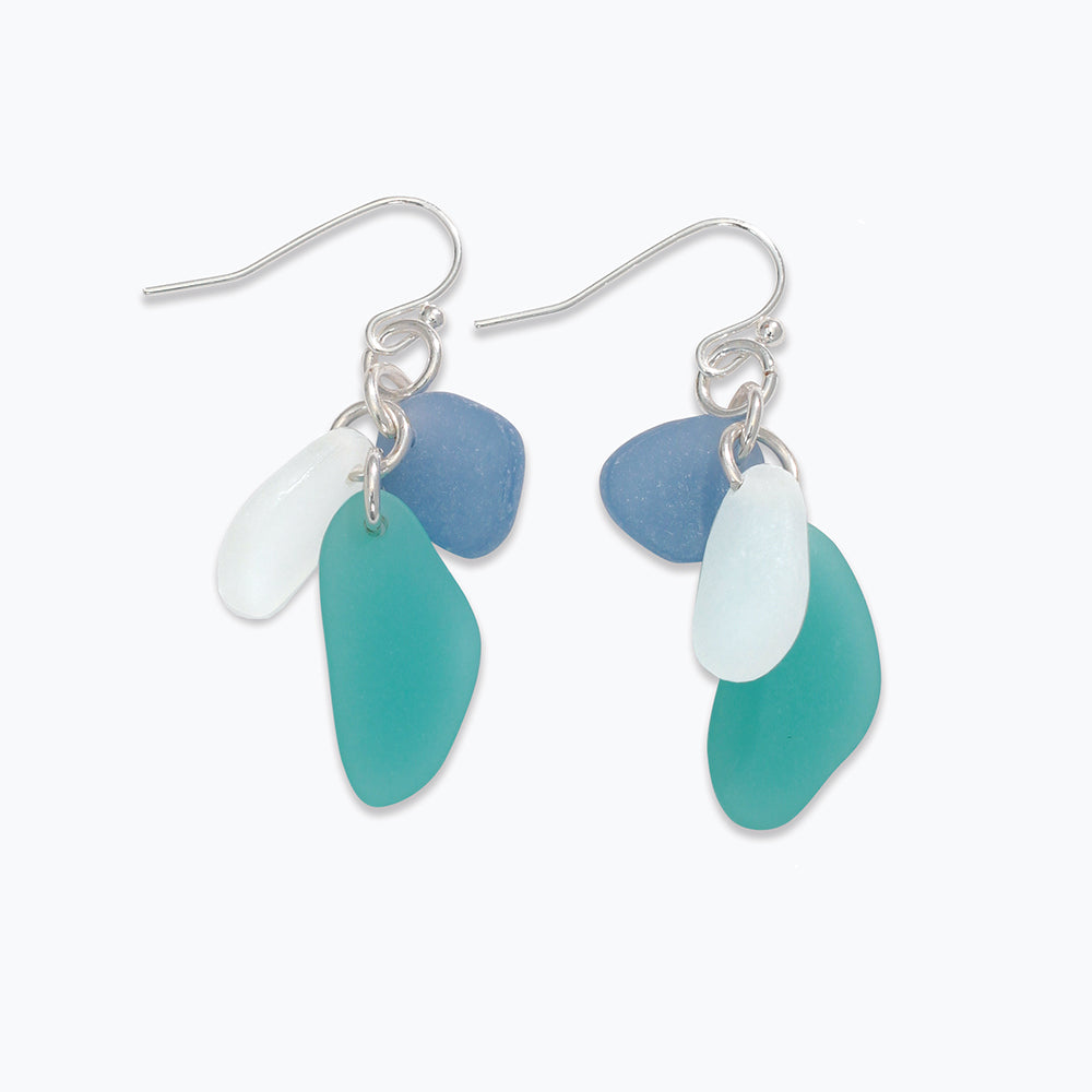 Earrings-Blue + Mint Sea Glass