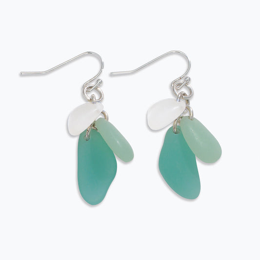 Earrings-Sea Glass Cluster