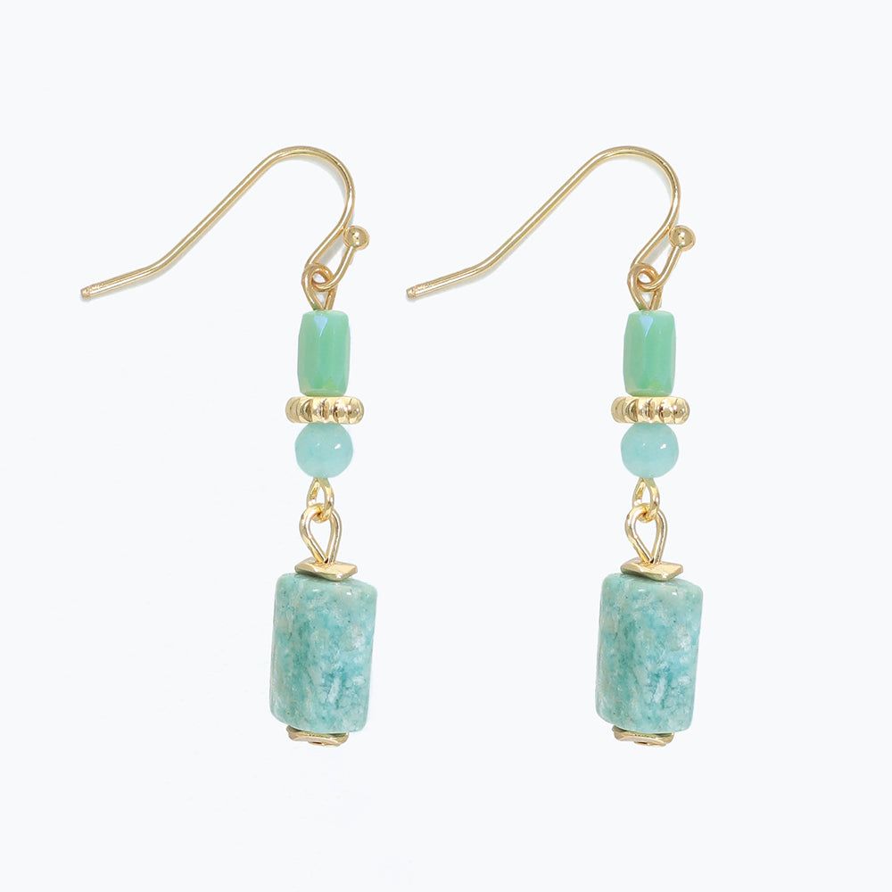 Earrings-Gold with Amazonite