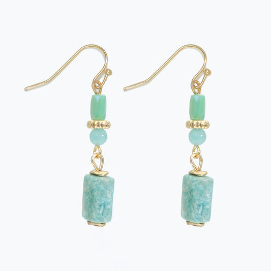 Earrings-Gold with Amazonite