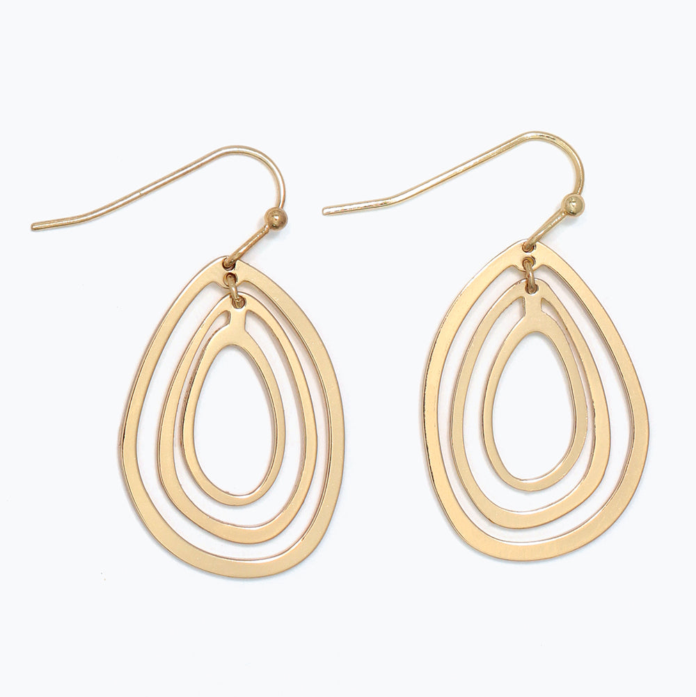 Earrings-Polished Gold Drops