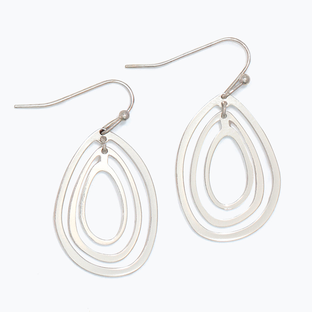 Earrings-Silver Ring Drops