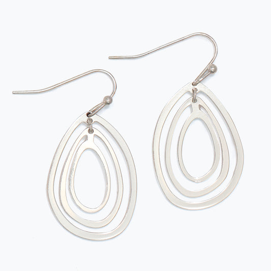 Earrings-Silver Ring Drops