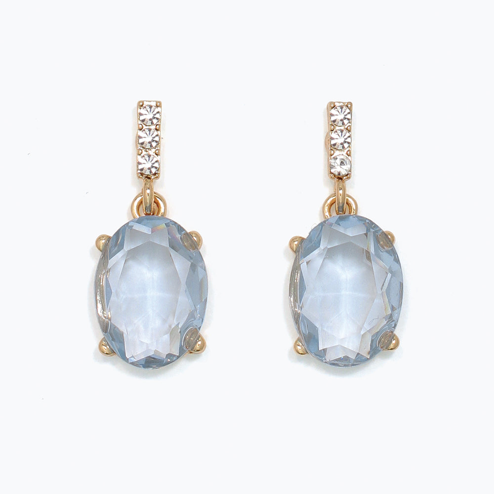 Earrings-Blue Crystal Drop