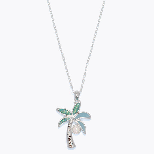 Necklace-Slver Palm Tree