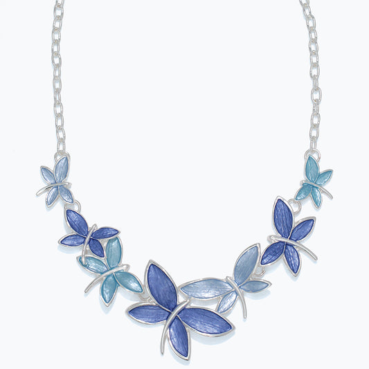 Necklace-Butterflies in Blue Hues