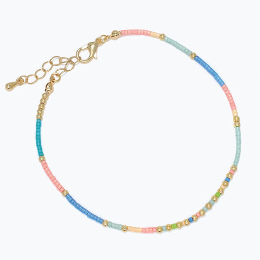 Anklet-Multi Color Seed Beads