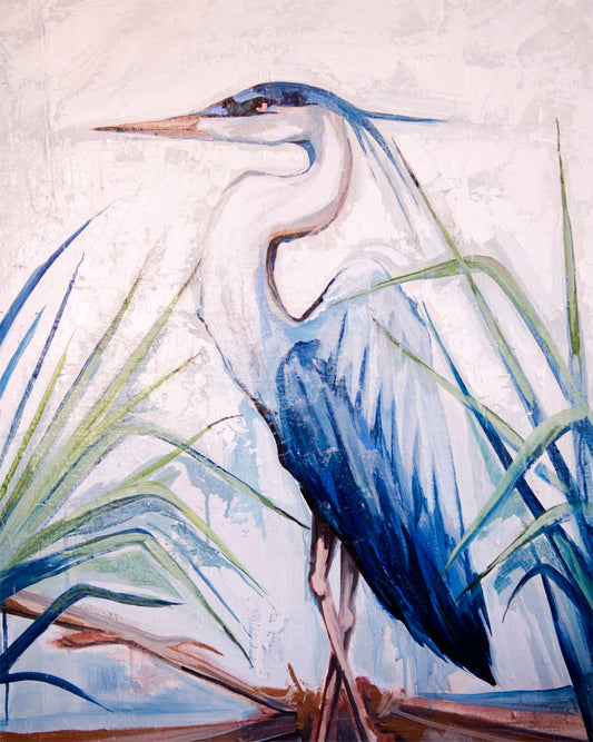 Blue Heron 1 Stretched Canvas