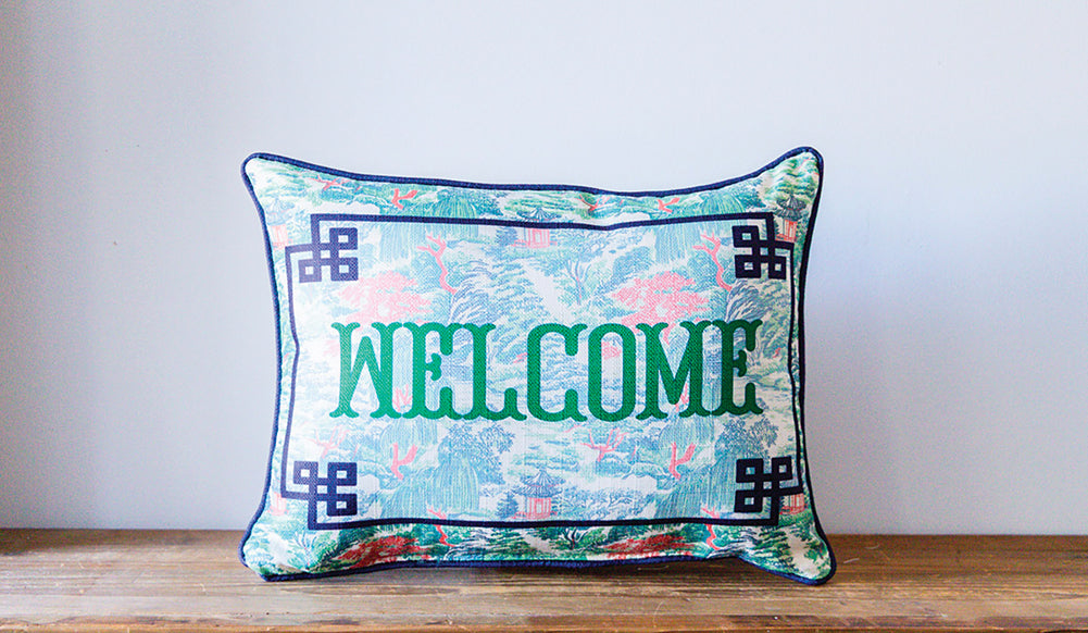 Asian Garden Welcome Pillow