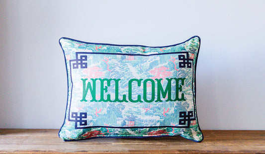 Asian Garden Welcome Pillow