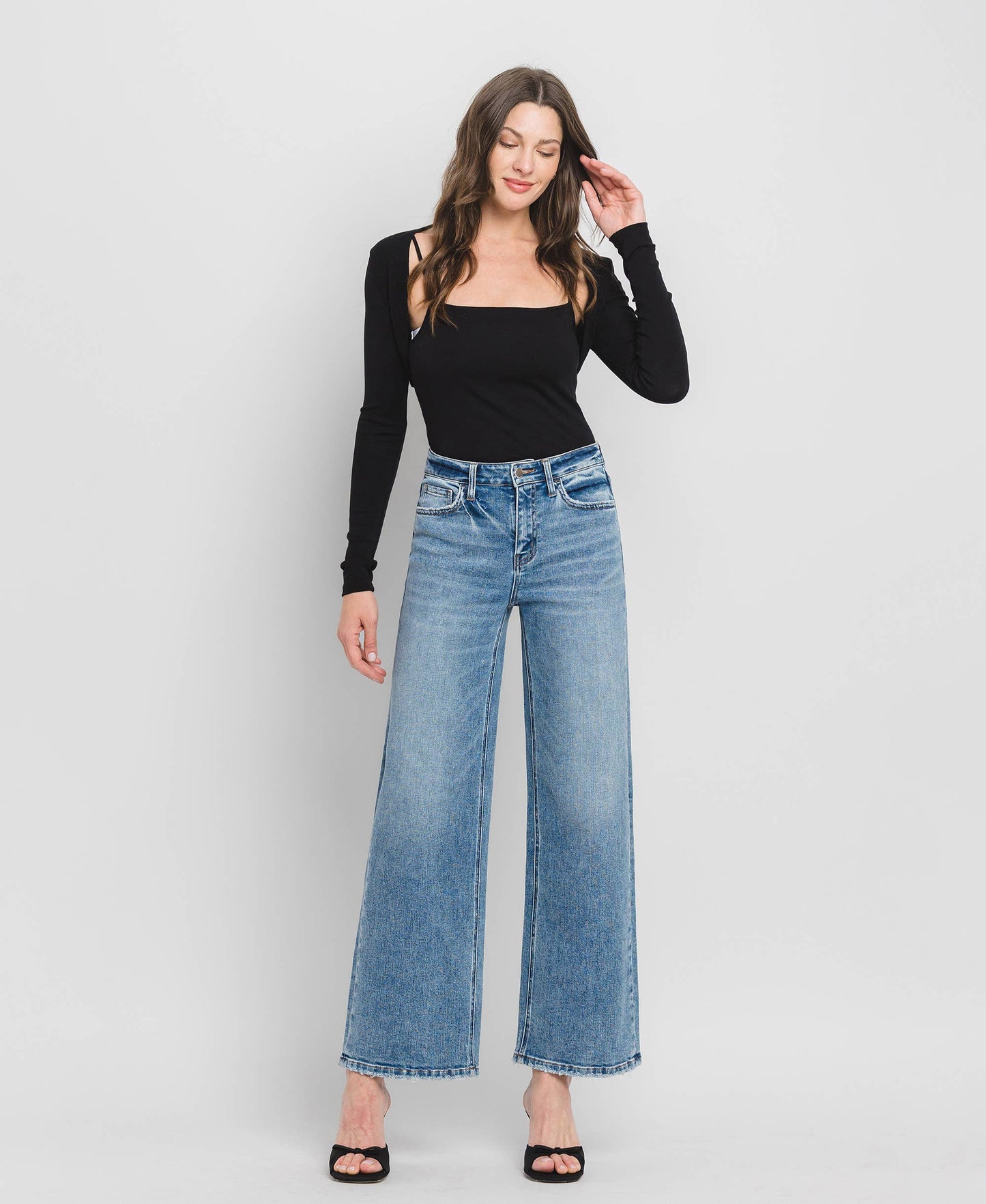 HIGH RISE WIDE LEG JEANS F5610