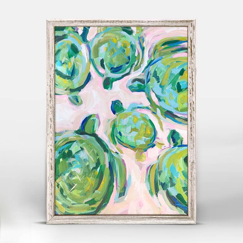 Sea Turtles On Pink Canvas