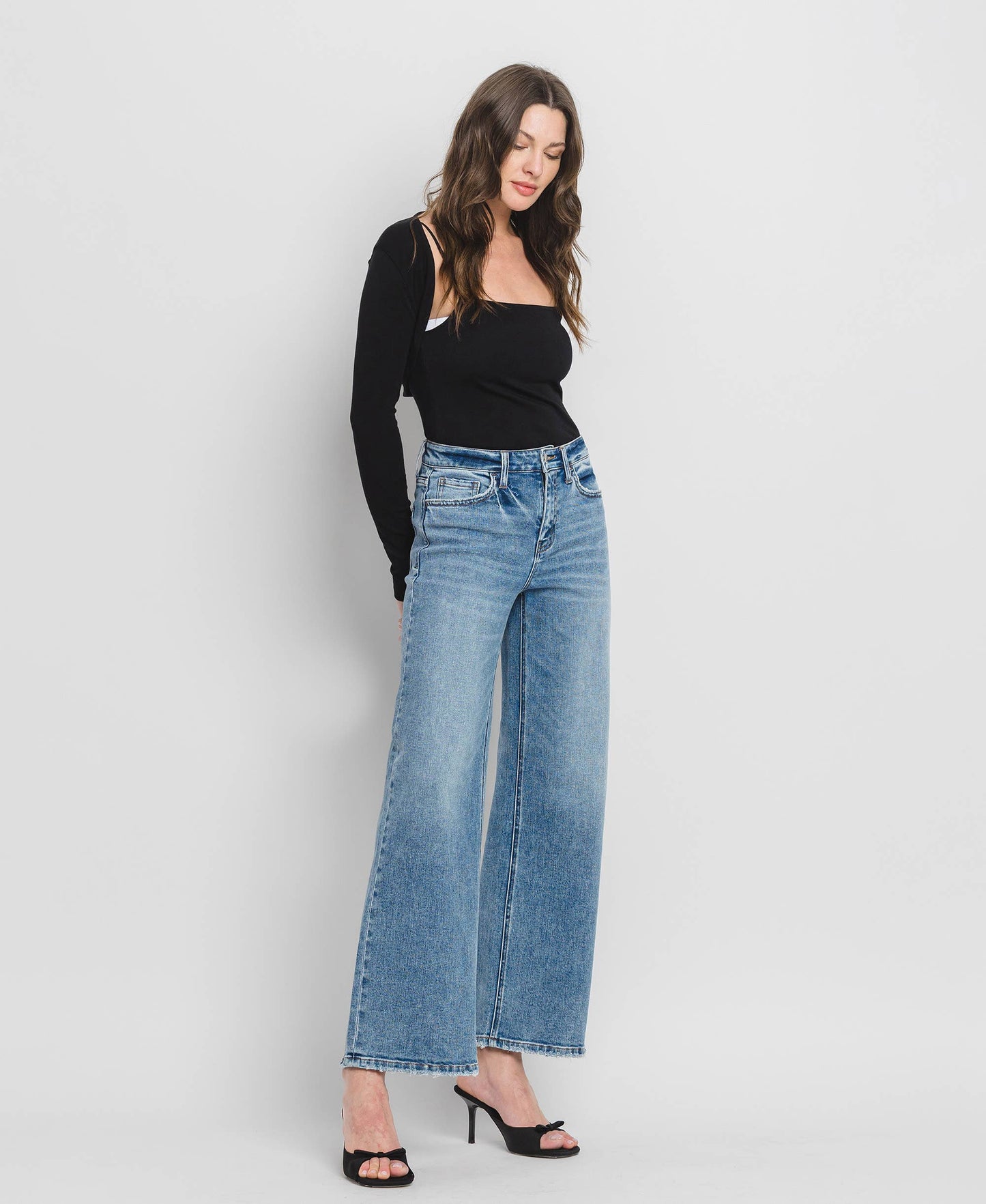 HIGH RISE WIDE LEG JEANS F5610