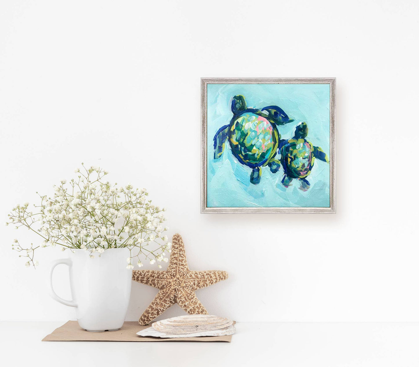 Two Turtles Swimming Canvas