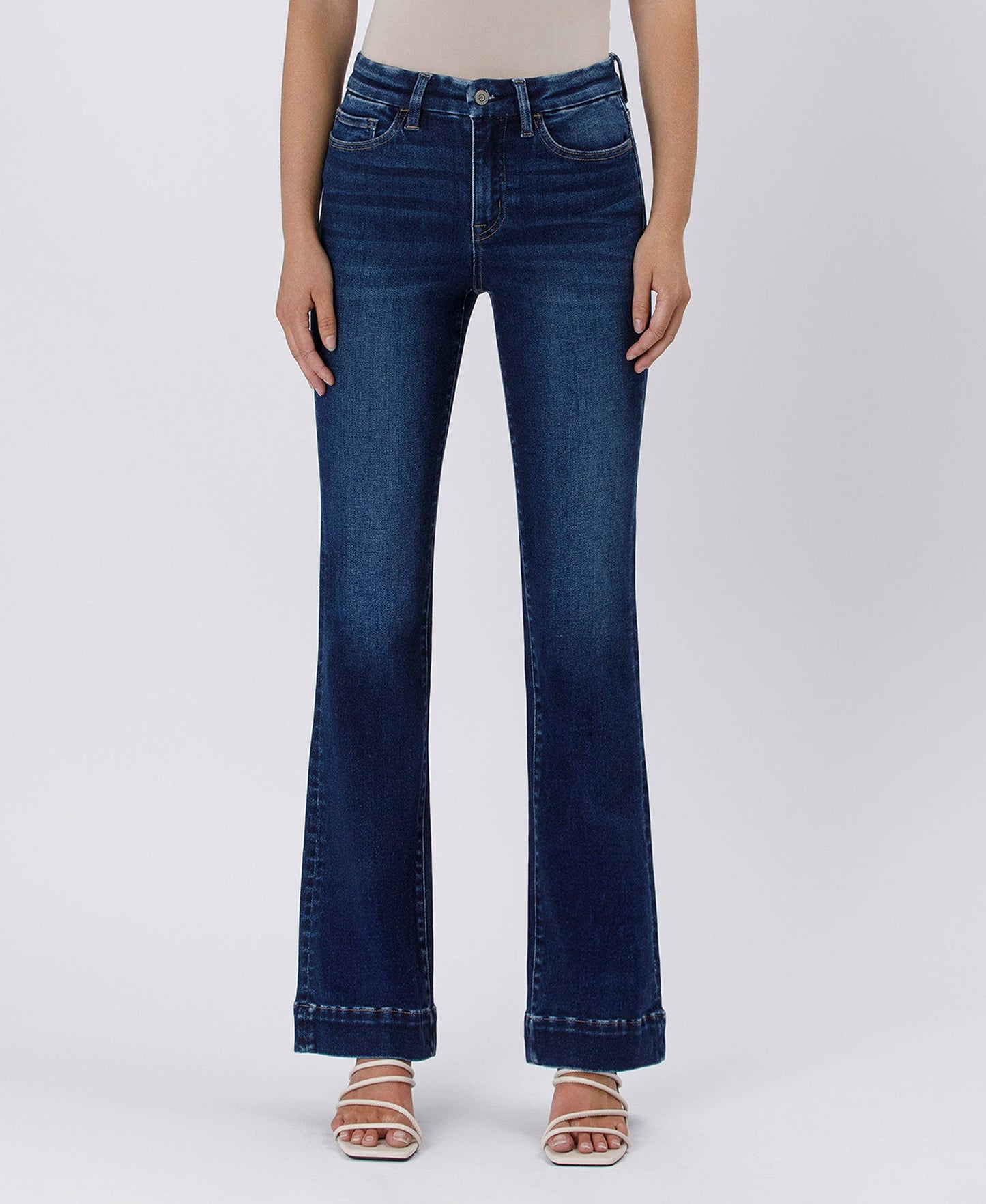 HIGH RISE TROUSER HEM BOOTCUT JEANS F5865