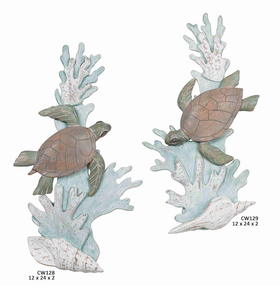 Turtle on Reef Facing Left Wall Art