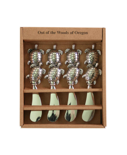 Set of 4 Spreader Knives - Metal Turtles